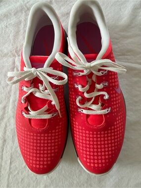 Nike Women’s Bright Red ⛳️ Shoes with White Laces